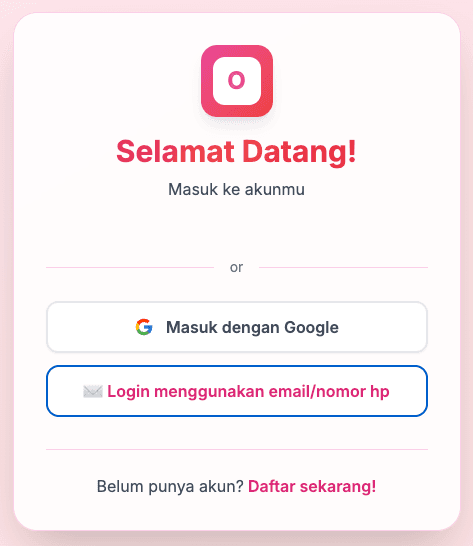 Langkah 2 - Daftar atau Masuk ke Akun
